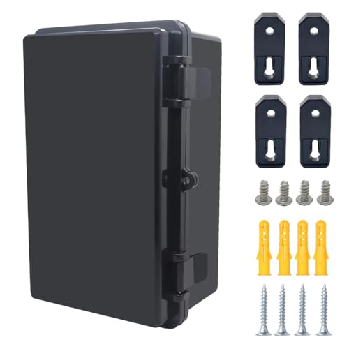 Otdorpatio Abzweigdose, aufklappbare schwarze Abdeckung, IP67, wasserdicht, ABS-Projektbox mit Montageplatte, Elektrobox mit Wandhalterung, 260 x 160 x 110 mm Otdorpatio Abzweigdose, aufklappbare schwarze Abdeckung, IP67, wasserdicht, ABS-Projektbox mit Montageplatte, Elektrobox mit Wandhalterung, 260 x 160 x 110 mm von Otdorpatio