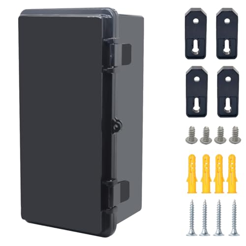 Otdorpatio Abzweigdose, aufklappbare schwarze Abdeckung, IP67, wasserdicht, ABS-Projektbox mit Montageplatte, Elektrobox mit Wandhalterung, 270 x 130 x 110 mm Otdorpatio Abzweigdose, aufklappbare schwarze Abdeckung, IP67, wasserdicht, ABS-Projektbox mit Montageplatte, Elektrobox mit Wandhalterung, 270 x 130 x 110 mm von Otdorpatio