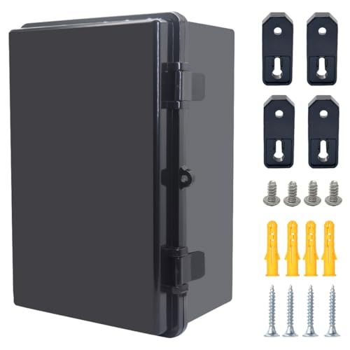 Otdorpatio Abzweigdose, aufklappbare schwarze Abdeckung, IP67, wasserdicht, ABS-Projektbox mit Montageplatte, Elektrobox mit Wandhalterung, 290 x 190 x 140 mm Otdorpatio Abzweigdose, aufklappbare schwarze Abdeckung, IP67, wasserdicht, ABS-Projektbox mit Montageplatte, Elektrobox mit Wandhalterung, 290 x 190 x 140 mm von Otdorpatio