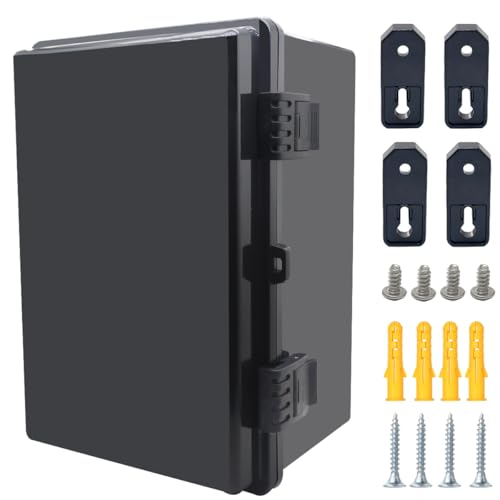 Otdorpatio Abzweigdose, aufklappbare schwarze Abdeckung, IP67, wasserdicht, ABS-Projektbox mit Montageplatte, Elektrobox mit Wandhalterung, 300 x 200 x 170 mm Otdorpatio Abzweigdose, aufklappbare schwarze Abdeckung, IP67, wasserdicht, ABS-Projektbox mit Montageplatte, Elektrobox mit Wandhalterung, 300 x 200 x 170 mm von Otdorpatio