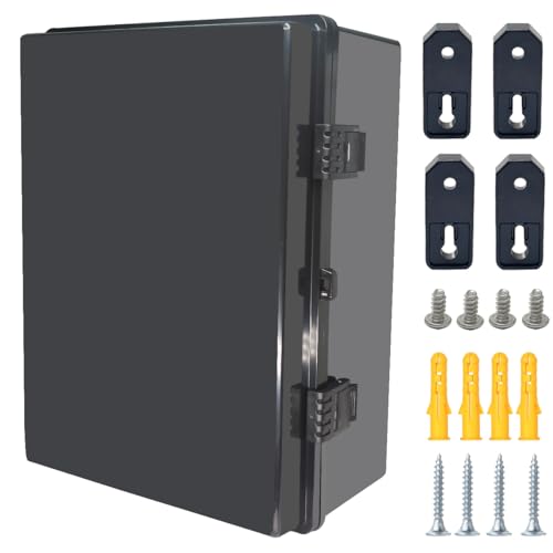 Otdorpatio Abzweigdose, aufklappbare schwarze Abdeckung, IP67, wasserdicht, ABS-Projektbox mit Montageplatte, Elektrobox mit Wandhalterung, 400 x 300 x 170 mm Otdorpatio Abzweigdose, aufklappbare schwarze Abdeckung, IP67, wasserdicht, ABS-Projektbox mit Montageplatte, Elektrobox mit Wandhalterung, 400 x 300 x 170 mm von Otdorpatio