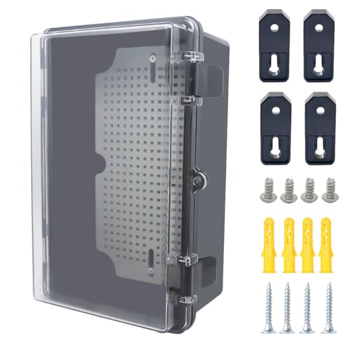 Otdorpatio Abzweigdose, aufklappbare schwarze transparente Abdeckung, IP67, wasserdicht, ABS-Projektbox mit Montageplatte, Elektrobox mit Wandhalterung, 260 x 160 x 110 mm Otdorpatio Abzweigdose, aufklappbare schwarze transparente Abdeckung, IP67, wasserdicht, ABS-Projektbox mit Montageplatte, Elektrobox mit Wandhalterung, 260 x 160 x 110 mm von Otdorpatio