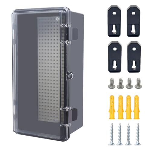 Otdorpatio Abzweigdose, aufklappbare schwarze transparente Abdeckung, IP67, wasserdicht, ABS-Projektbox mit Montageplatte, Elektrobox mit Wandhalterung, 270 x 130 x 110 mm Otdorpatio Abzweigdose, aufklappbare schwarze transparente Abdeckung, IP67, wasserdicht, ABS-Projektbox mit Montageplatte, Elektrobox mit Wandhalterung, 270 x 130 x 110 mm von Otdorpatio