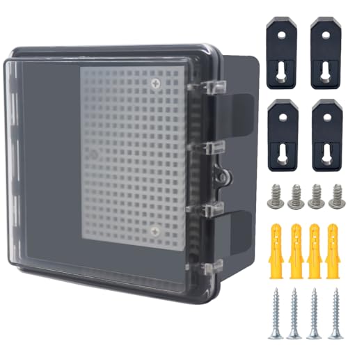 Otdorpatio Abzweigdose, aufklappbare schwarze transparente Abdeckung, IP67, wasserdicht, ABS-Projektbox mit Montageplatte, Elektrokastengehäuse mit Wandhalterung, 150 x 150 x 90 mm Otdorpatio Abzweigdose, aufklappbare schwarze transparente Abdeckung, IP67, wasserdicht, ABS-Projektbox mit Montageplatte, Elektrokastengehäuse mit Wandhalterung, 150 x 150 x 90 mm von Otdorpatio