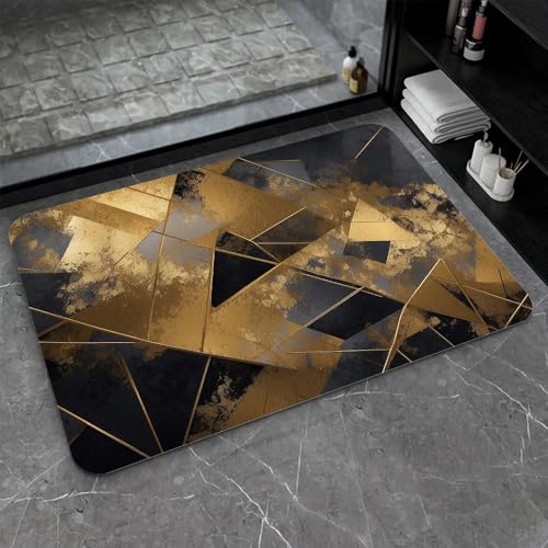 OwkHome Badematte Aus Kieselgur In Rot, Weiß Und Blau, Rutschfester, Super Saugfähiger Badezimmerteppich, Schnell Trocknende Küchentürmatte(#19,20x31Inch (50 * 80cm)) von OteHome