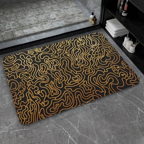 OwkHome Badematte Aus Kieselgur In Rot, Weiß Und Blau, Rutschfester, Super Saugfähiger Badezimmerteppich, Schnell Trocknende Küchentürmatte(#2,20x31Inch (50 * 80cm)) von OteHome