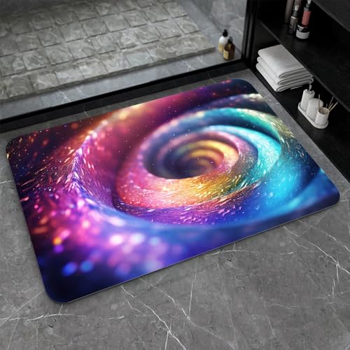 OwkHome Badematte Aus Kieselgur In Rot, Weiß Und Blau, Rutschfester, Super Saugfähiger Badezimmerteppich, Schnell Trocknende Küchentürmatte(#25,20x31Inch (50 * 80cm)) von OteHome