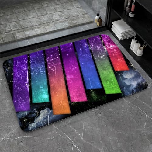 OwkHome Badematte Aus Kieselgur In Rot, Weiß Und Blau, Rutschfester, Super Saugfähiger Badezimmerteppich, Schnell Trocknende Küchentürmatte(#3,16x24Inch (40 * 60cm)) von OteHome