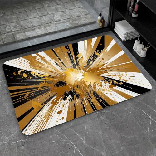OwkHome Badematte Aus Kieselgur In Rot, Weiß Und Blau, Rutschfester, Super Saugfähiger Badezimmerteppich, Schnell Trocknende Küchentürmatte(#31,17x27.5Inch (43 * 70cm)) von OteHome