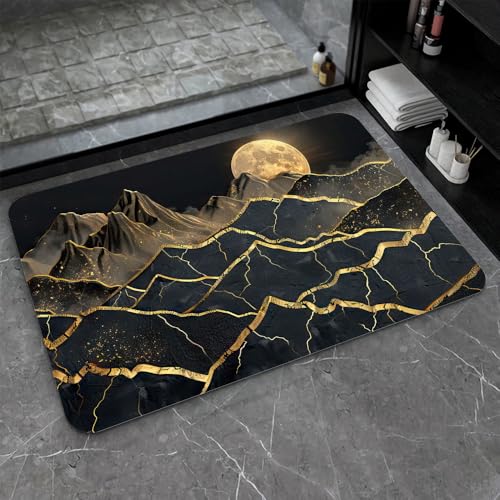 OwkHome Badematte Aus Kieselgur In Rot, Weiß Und Blau, Rutschfester, Super Saugfähiger Badezimmerteppich, Schnell Trocknende Küchentürmatte(#41,20x31Inch (50 * 80cm)) von OteHome