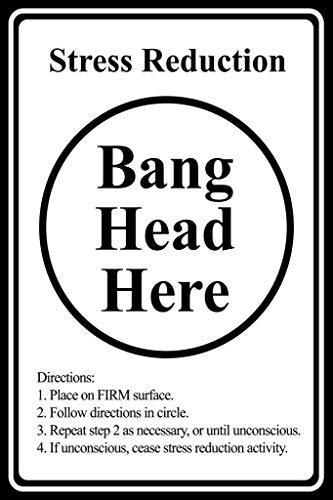 Bang Head Here Humorvoller/Funny Metall Wandschild Stress Relief von Other