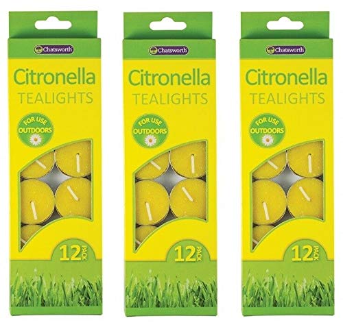 36 x Citronella-Teelichter, für den Außenbereich, Citronella-Kerzen, Anti-Mittle-Garten von Other