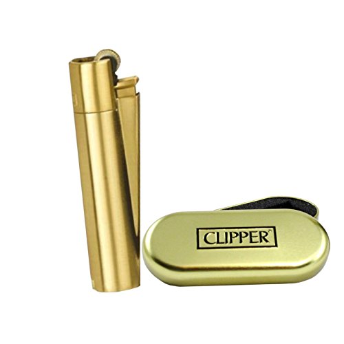 Clipper Metall-Feuerzeug mit Chrom-Dose gold von Other