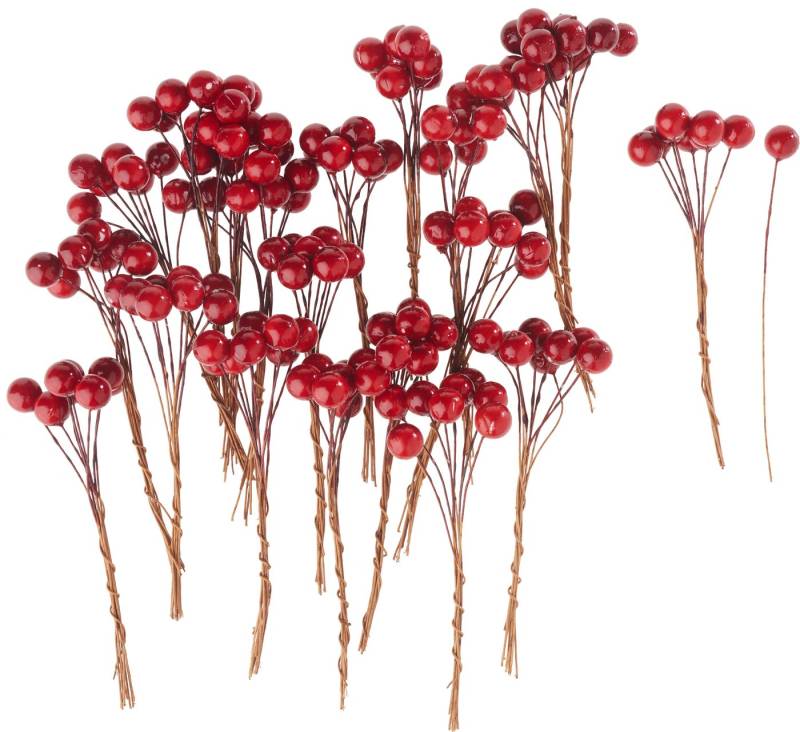 Othmar Decorations Dekoobjekt Rote Beeren Picks (20 St), glänzend 20 Stück von Othmar Decorations