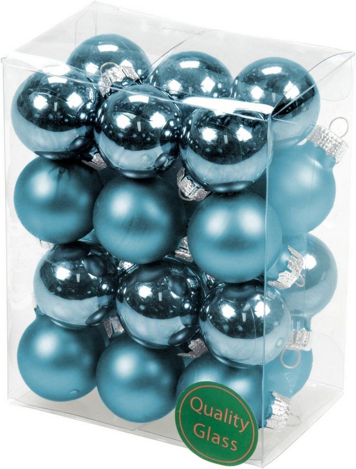 Othmar Decorations Weihnachtsbaumkugel Glas-Kugel,petrol,2,5cm,24st. (1 St) von Othmar Decorations