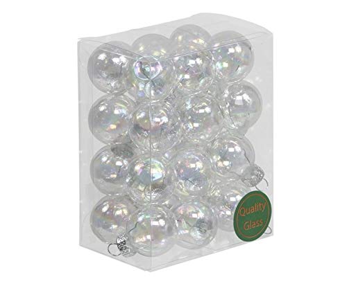 Othmar 24 STK Kugeln KLAR TRANSPARENT Glaskugeln Christbaumkugeln Weihnachtsdeko Christbaumschmuck Weihnachtskugeln Hänger Deko Weihnachten von Othmar