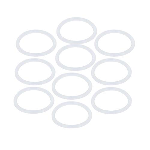 Othmro 10 Stück weiße, flache Silikon-Gummi-Unterlegscheiben-Dichtungen, 17x21x2 mm (IDxODxTHK), für Wasserhahn, Duschkopf-Unterlegscheiben, Gartenschlauch, O-Ring, Heißwasserrohr-Dichtungen ersetzen von Othmro