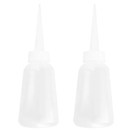 Othmro 2 x Spritzflaschen für Kleber, 150 ml, Kunststoff-Dosiernadelflaschen, weiße Pinselflasche für präzise Abgabe von Fett, Öl, Flüssigkleber und Tinte mit geradem Mund von Othmro
