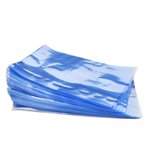 Othmro 200 Stück Schrumpffolienbeutel, 10 x 15 cm hellblaue PVC-Schrumpfverpackung, industrielle Verpackung, Versiegelungsbeutel, zum Verpacken von Seife, Badekugeln, Kerzen, kleine Geschenke, DIY von Othmro