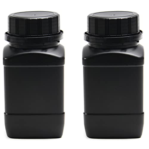 Othmro Kunststoffflaschen, 250 ml, 250 ml, breite Öffnung, flüssige, feste runde Flaschen, Probenaufbewahrungsbehälter, versiegelnde Aufbewahrungsflaschen mit Kappe für Lebensmittelgeschäfte, schwarz, von Othmro