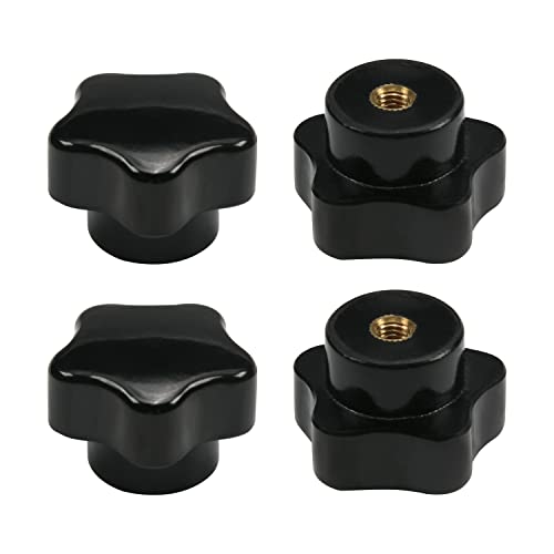 Othmro M5 schwarzer Griff 32 mm verzinkter Sternkopf weibliche Schraube Typ Klemmknopf Bakelit 4 Stück Othmro M5 schwarzer Griff 32 mm verzinkter Sternkopf weibliche Schraube Typ Klemmknopf Bakelit 4 Stück von Othmro
