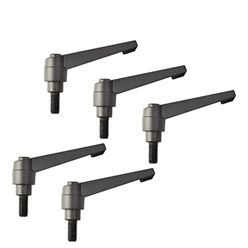 Othmro M8 Außengewinde, 16 mm Länge, schwarz, Aluminium-Legierung, verstellbarer Hebelgriff, Klemmen, 5 Stück (ohne Unterlegscheibe) von Othmro