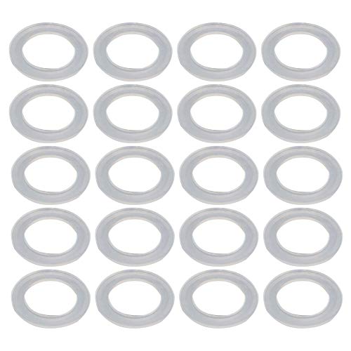 Othmro Nylon Flache Unterlegscheiben M14 22 mm OD 14 mm ID 1,2 mm Dicke Dichtung für Wasserhahn Rohr Wasserschlauch, transparent, 50 Stück von Othmro