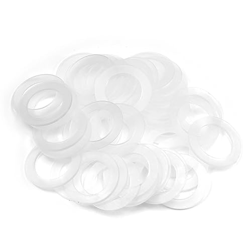 Othmro Nylon Flache Unterlegscheiben M5 10 mm OD 5 mm ID 1 mm Dicke Dichtung für Wasserhahn Rohr Wasserschlauch, transparent, 100 Stück von Othmro