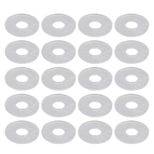 Othmro Nylon Flache Unterlegscheiben M6 18 mm OD 6 mm ID 0,9 mm Dicke Dichtung für Wasserhahn Rohr Wasserschlauch, transparent, 50 Stück von Othmro