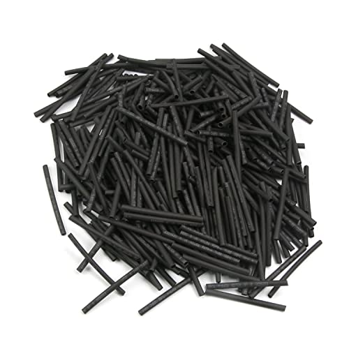 Othmro PE-Schrumpfschlauch, 1 mm Durchmesser, 2:1, Schrumpfschlauch, 30 mm Länge, Schwarz, 600 Stück von Othmro