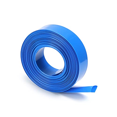 Othmro PVC-Schrumpfschlauch, flach, 17 mm breit, 10 m lang, Blau für 1 × AAA-Batterie von Othmro