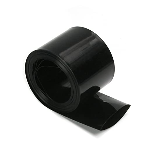 Othmro PVC-Schrumpfschlauch, flach, 50 mm breit, 5 m lang, schwarz, für 2 × 18650 Batterien von Othmro