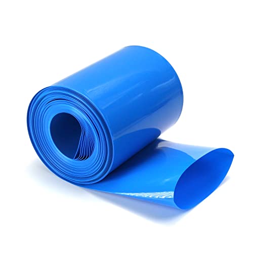 Othmro PVC-Schrumpfschlauch, flach, Breite 10 m, Länge 85 mm, Blau, für 4 × 18650 Batterien von Othmro