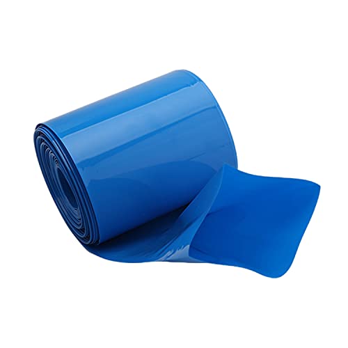 Othmro PVC-Schrumpfschlauch, flach, Breite 10 m, Länge 85 mm, Blau, für 4 × 18650 Batterien von Othmro