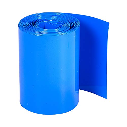 Othmro PVC-Schrumpfschlauch, flach, Breite 2 m, Länge 50 mm, Blau, für 2 × 18650 Batterien von Othmro