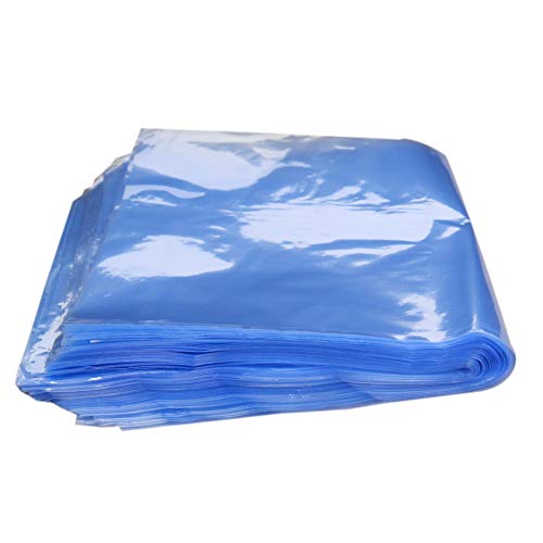 Othmro Schrumpfbeutel, PVC-Schrumpfbeutel, 14 x 25 cm, schrumpfbare Verpackungsbeutel, industrielle Verpackung, Versiegelungsbeutel, hellblau, 100 Stück von Othmro