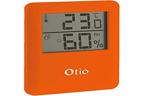 Otio – Orangefarbenes magnetisches Hygrometer-Thermometer – LCD-Bildschirm Otio – Orangefarbenes magnetisches Hygrometer-Thermometer – LCD-Bildschirm von Otio