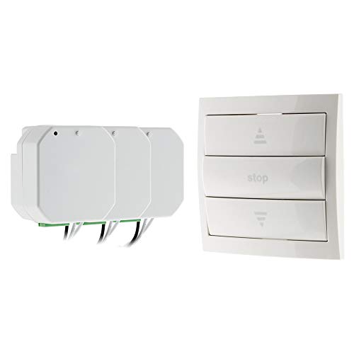 Otio - Paket Mit Fernbedienbaren Rollläden - 1 Fernbedienung + 3 Module - Einfache Installation Ohne Änderungen An Schaltern - Zentrale Steuerung Für Bis Zu 10 Geräte - Weiß von Otio
