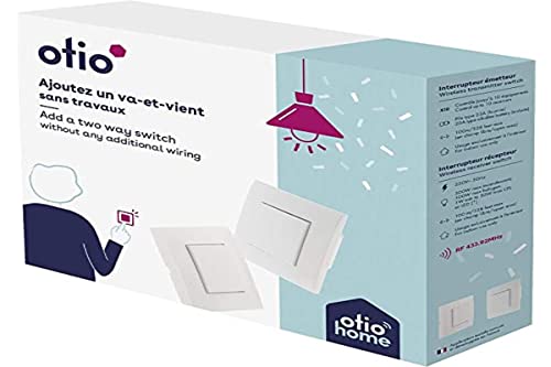 Otio - Kabelloser Wechselschalter, Unterputz, Steuerung von bis zu 10 Geräten, kompatibel mit LED, Halogen, Kompaktleuchtstofflampen, Reichweite 100 m, entspricht der CE-Norm, Weiß von Otio
