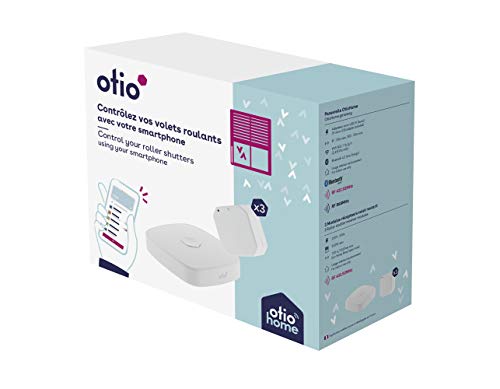Otio 751163 Paket Aus Verbundenen Rollläden-1 Box + 3 Module-Fernverwaltung Mit Smart Home Hub-Kompatibel Mit Vorhandenem Schalter-Schnelle Installation, 350 W, 230 V, Weiß/Schwarz von Otio