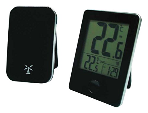 Otio – Schwarzes kabelloses Innen-Außenthermometer – LCD-Bildschirm von Otio