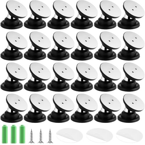 Otoolling 24 Stück Türstopper, magnetischer Türstopper, robuste Edelstahl-Stopper, hält offen, Wohnmobil-Halter mit Klebebändern für Wand- und Bodenmontage, ohne Bohren, Schwarz von Otoolling