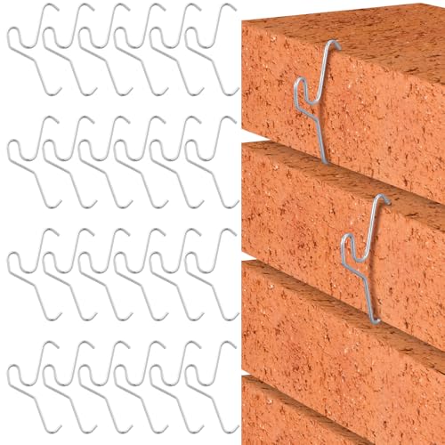 Otoolling 24 Stück Ziegelhaken, Edelstahl-Wand-Clips, benötigt mehr als 0,3 cm Ziegelspalt, passend für 5,4 bis 6,5 cm hohe Ziegelsteine, Montage ohne Bohren, zum Aufhängen von Drahtkränzen im Freien Otoolling 24 Stück Ziegelhaken, Edelstahl-Wand-Clips, benötigt mehr als 0,3 cm Ziegelspalt, passend für 5,4 bis 6,5 cm hohe Ziegelsteine, Montage ohne Bohren, zum Aufhängen von Drahtkränzen im Freien von Otoolling