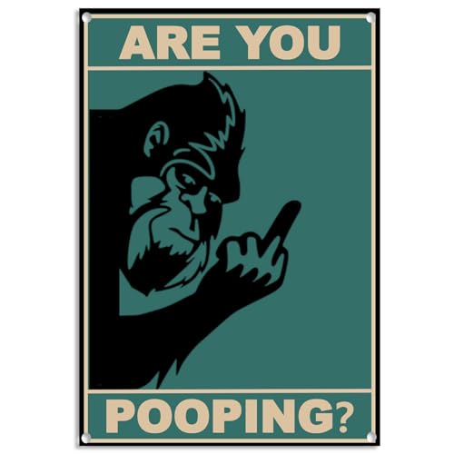 Otoolling Lustiges schwarzes Bigfoot-Wandkunst, Motiv: "Are You Pooping?", Tierschild, Eckschild, Kunst, Ornament, Vintage, Badezimmer, WC, Zuhause, Wanddekoration, 30,5 x 20,3 cm Otoolling Lustiges schwarzes Bigfoot-Wandkunst, Motiv: "Are You Pooping?", Tierschild, Eckschild, Kunst, Ornament, Vintage, Badezimmer, WC, Zuhause, Wanddekoration, 30,5 x 20,3 cm von Otoolling