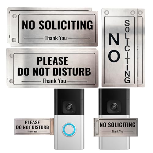 Otoolling Metall-Türklingelabdeckung, 6 Stück, Aufschrift "No Soliciting Do Not Disturb" für Haus, das sich dreht, klappbar für universelle Passform, Ring-Türklingel von Otoolling