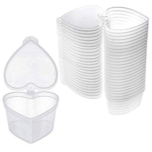 Ototon 10 Stück Slime Aufbewahrungsboxen aus Kunststoff Herzform transparent Box mit Deckel multifunktional für Hochzeit Schlamm Ton von Ototon