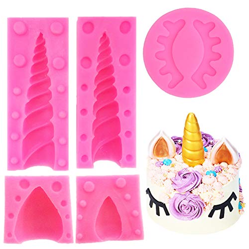 Ototon Backform aus Silikon in Form eines niedlichen Einhorns zum Backen von Fondant, Schokolade, DIY 3 Stück von Ototon