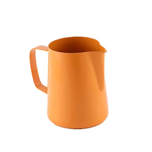 Ototon Milchkännchen aus Edelstahl, 400 ml, Werkzeug für Barista Cappuccino Espresso (orange) von Ototon