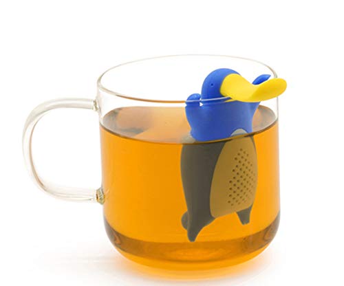 Ototon Teesieb aus Silikon in Form eines kreativen Ornithorynischen Designs, Teesieb, Zubehör für Tee, Kaffee, Gewürze, Blau von Ototon