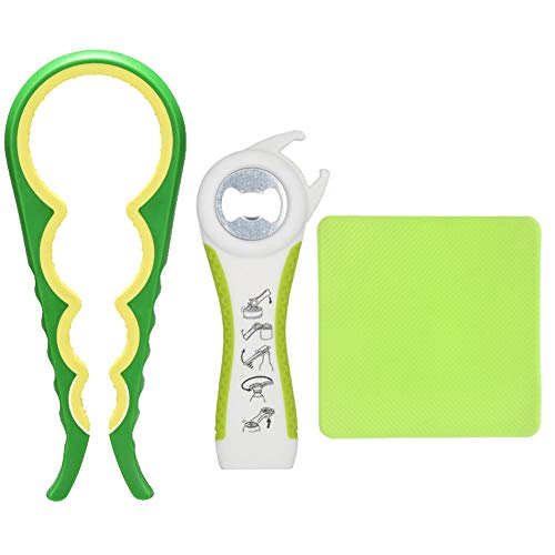 Otstar Glasöffner und Pull-Dosenöffner Kit zum Öffnen Störrischer Deckel Schwache Hände, Senioren, Arthritis und Frauen von Otstar